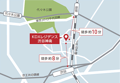 KDXレジデンス渋谷神南の地図