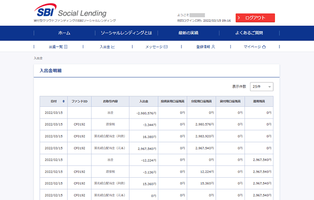 SBIソーシャルレンディングのファンド償還