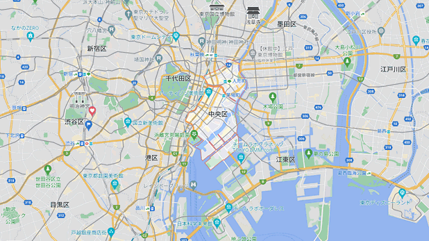 東京都中央区の地図