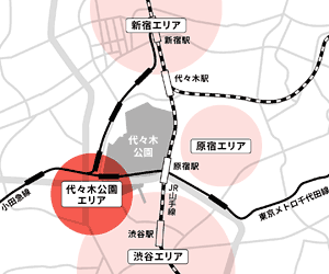 代々木公園事業用地の地図(1)