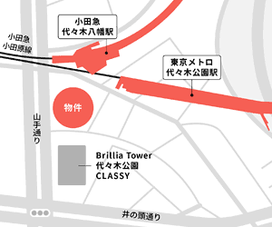 代々木公園事業用地の地図(2)