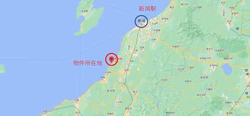 新潟県出雲崎町 海の家再生ファンドの場所（地図）