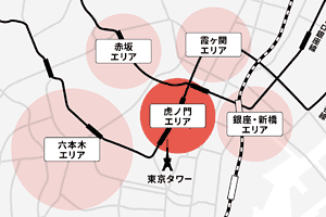 虎ノ門エリアの地図