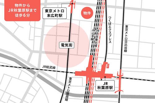 秋葉原 事業用地の地図