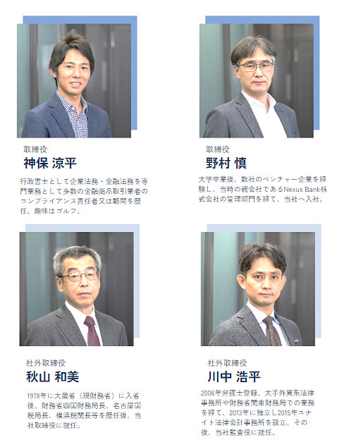 SAMURAI証券の役員の顔写真とプロフィール