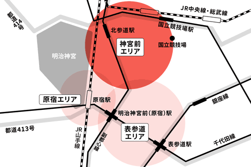 神宮前 開発プロジェクトの地図