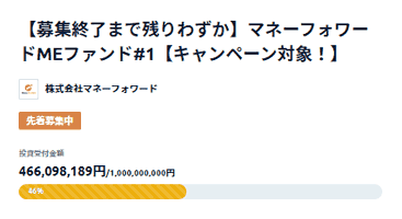 Fundsで募集されたマネーフォワードMEファンド#1
