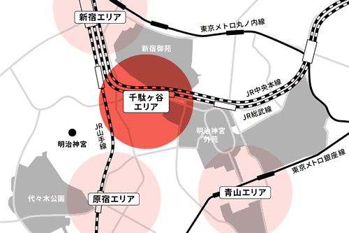 千駄ヶ谷 開発プロジェクト フェーズ1の場所