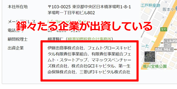 クラウドクレジットの会社概要ページ