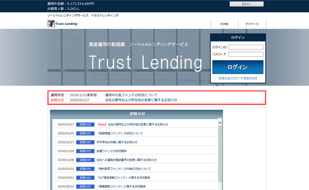 トラストレンディングの公式サイト